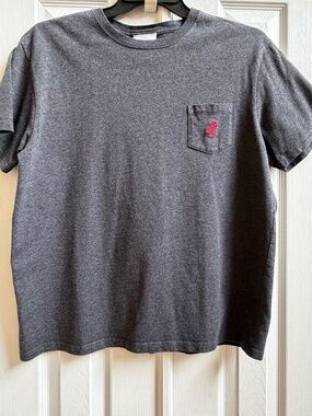Walt Disney World Men’s Large Gray Pocket T-Shirt Pink Mickey Mouse